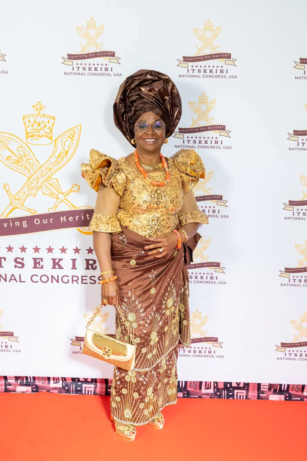 Itsekiri community member in traditional regalia — INC-USA gathering